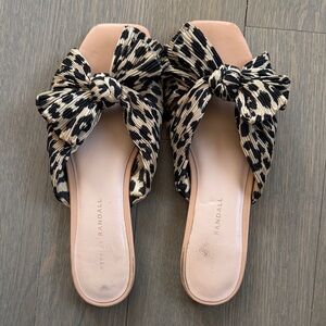 Loeffler Randall Daphne Leopard Bow Slide Sandal size 7.5
